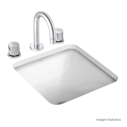 Cuba de Embutir Quadrada Deca 35x35cm Branco Linha L