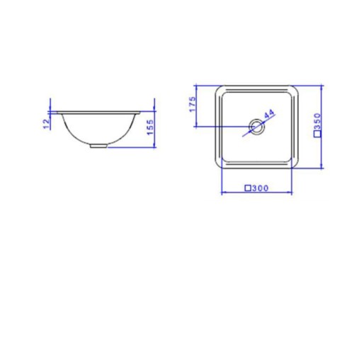 Cuba de Embutir Quadrada Deca 35x35cm Branco Linha L