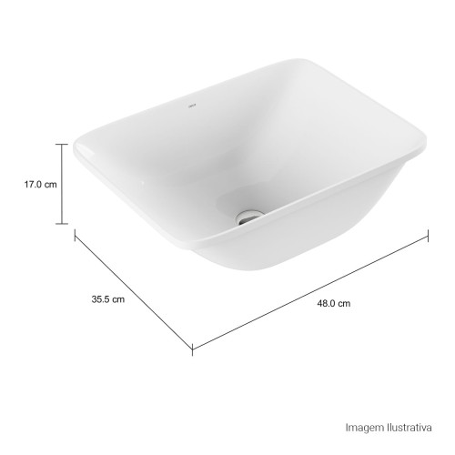 Cuba de Embutir Retangular Deca 35,5x48cm Branco Linha L