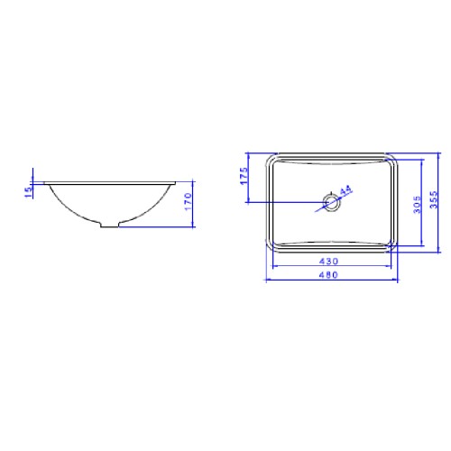 Cuba de Embutir Retangular Deca 35,5x48cm Branco Linha L