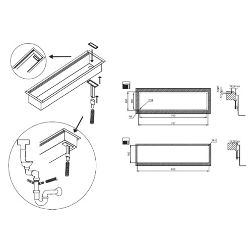 Calha Organizadora Deca para Cozinha em Inox com Sistema de Escoamento Inox