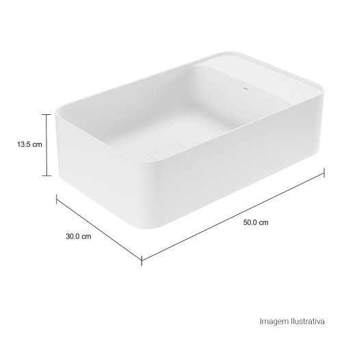Cuba Suspensa Retangular com Mesa à Direita Deca 30x50cm Branco Slim
