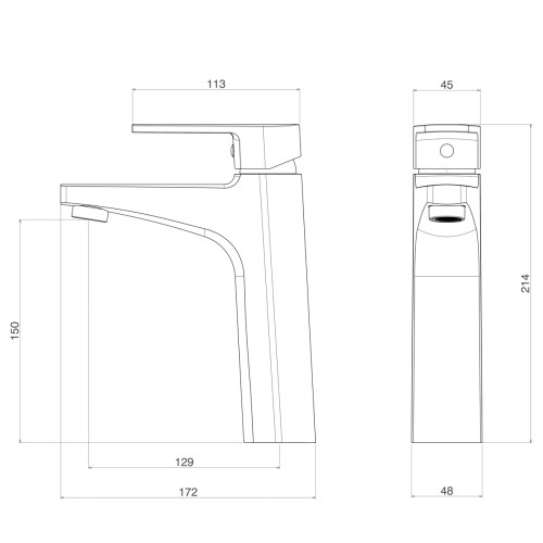 Misturador Monocomando Deca de Mesa Bica Média para Lavatório Level Cromado