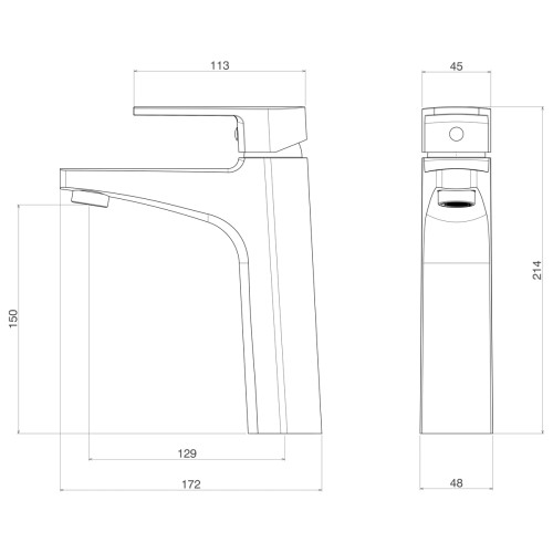 Misturador Monocomando de Mesa Bica Média para Lavatório Red Gold
