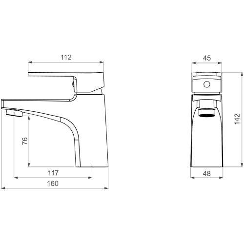 Misturador Monocomando de Mesa Bica Baixa para Lavatório Black Matte