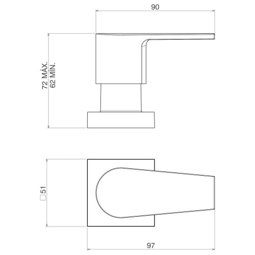 Acabamento para Registro de Gaveta Até 1