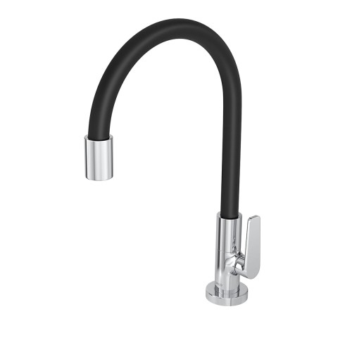 Torneira de Cozinha de Mesa Deca Motion - Cromado e Preto