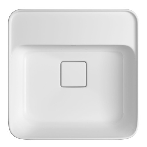 Cuba de Sobrepor com Mesa Quadrada Deca 40x40cm Branco Slim