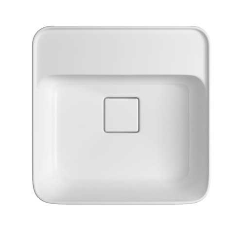Cuba de Sobrepor com Mesa Quadrada Deca 40x40cm Branco Slim