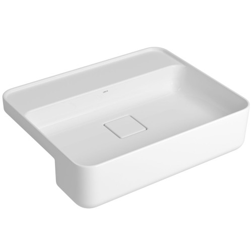 Cuba Retangular de Semiencaixe 50cm com Deck Branco