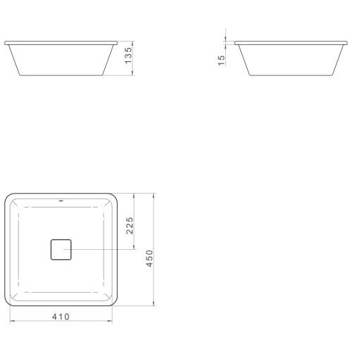 Cuba de Embutir Quadrada Deca 45x45cm Branco Slim