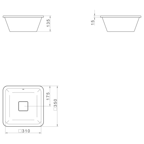 Cuba de Embutir Quadrada Slim Branco Deca 30cm
