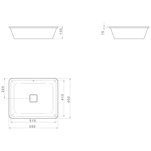 Cuba de Embutir Retangular Deca 45x55cm Branco Slim