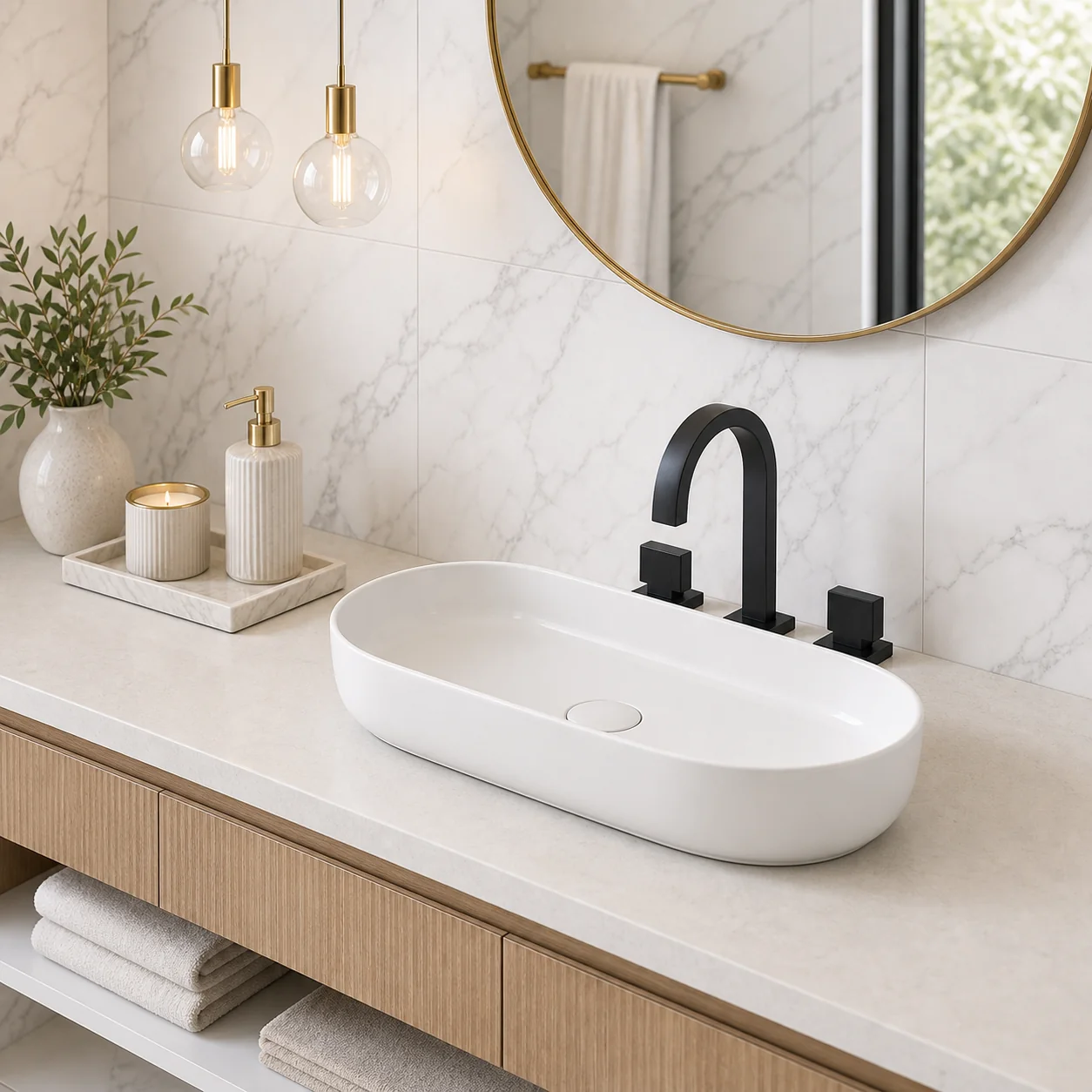 Banheiro em mármore Carrara