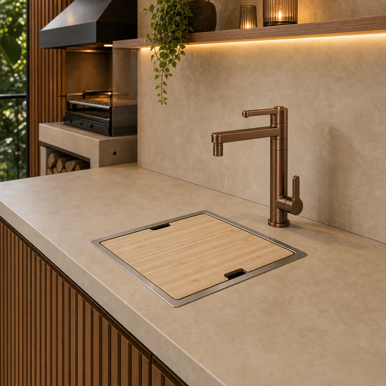 Área gourmet em corten