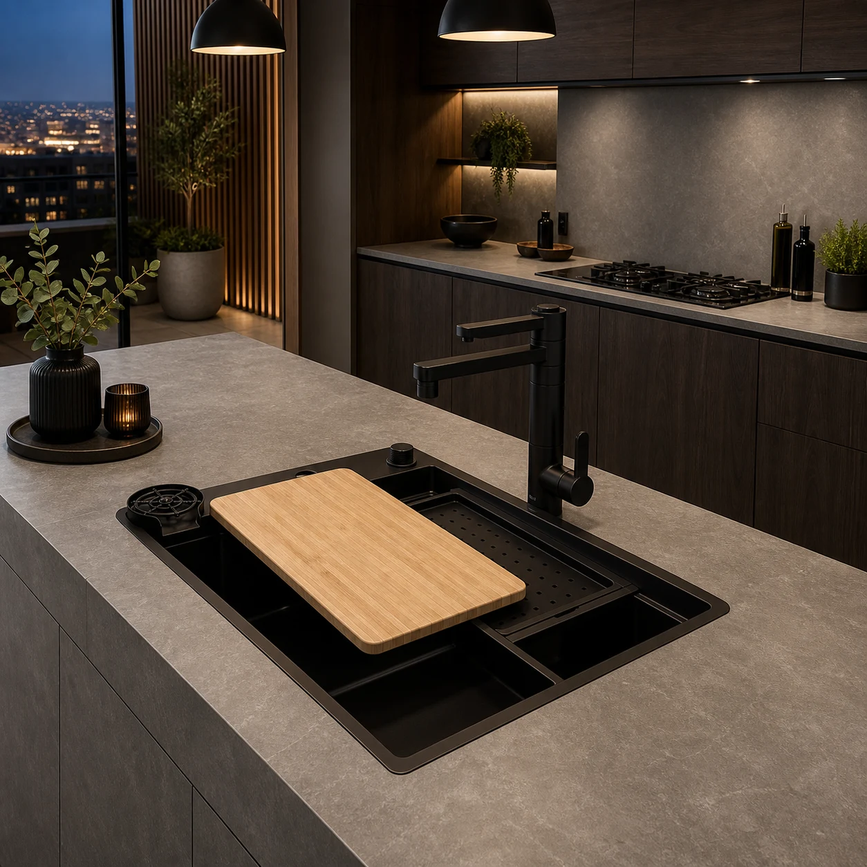 Cozinha gourmet premium em basalt