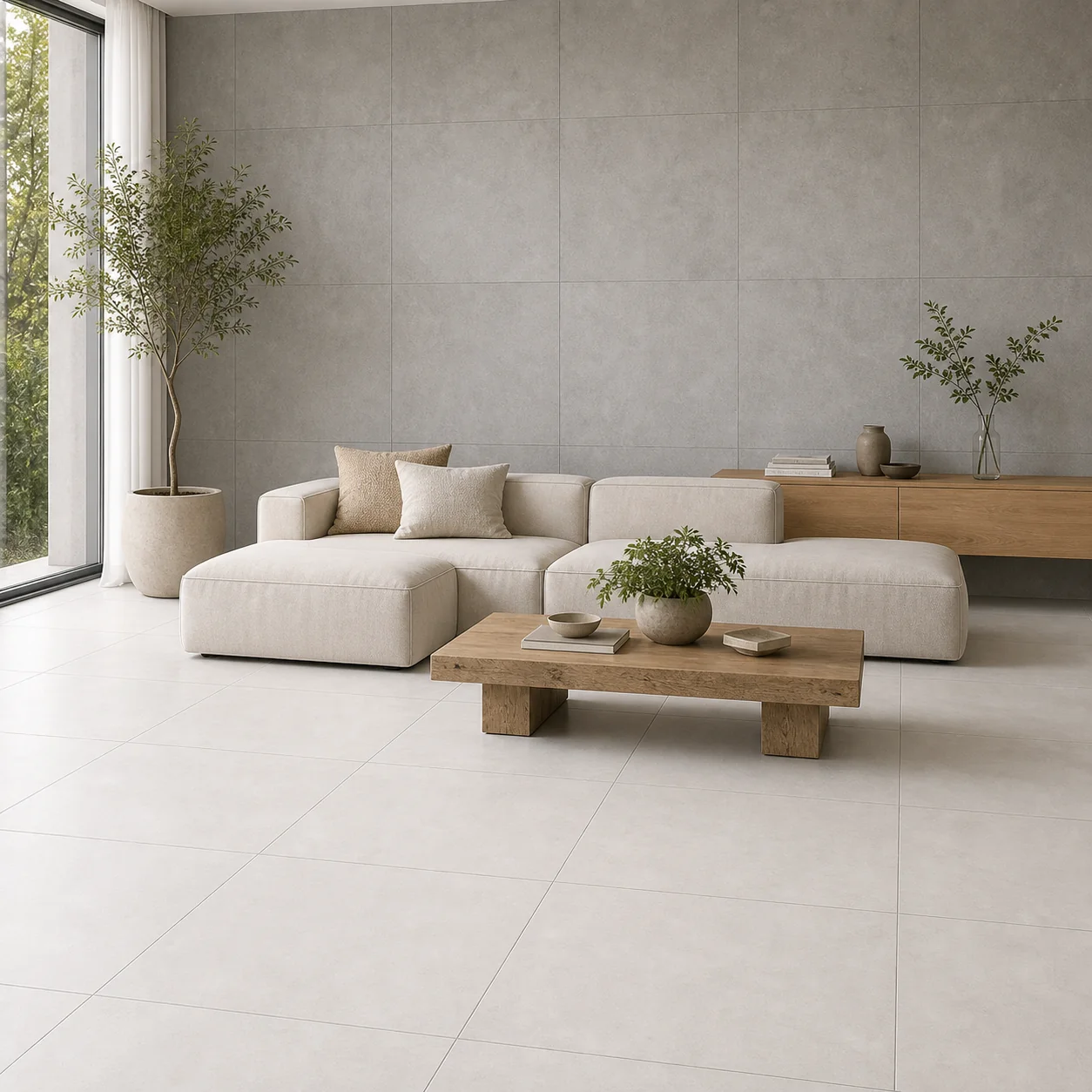 Sala concreto minimalista