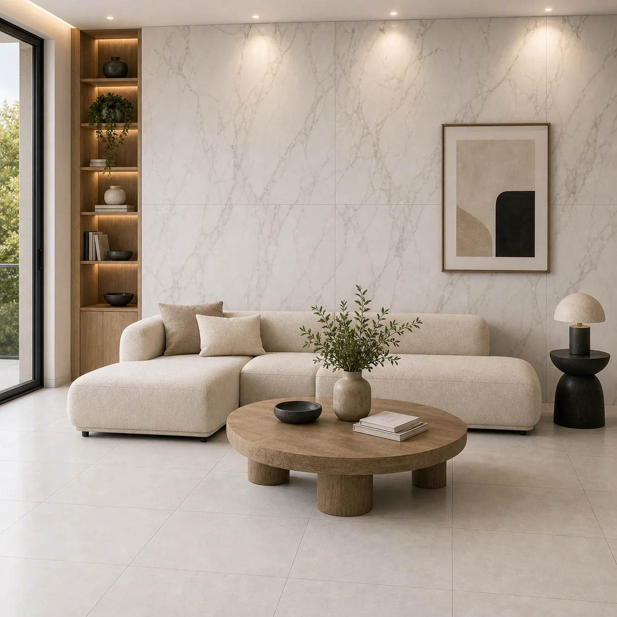Sala com painel Petra Calacata